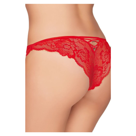 Krajkové kalhotky brazilky model 15081670 červené L - Ewana