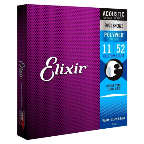 Elixir 11025 Polyweb 11-52 Struny pre akustickú gitaru