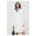 Bavlnené šaty Tommy Hilfiger biela farba, mini, oversize