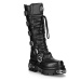 topánky kožené NEW ROCK 6-Buckle Boots (272-S1) Black Čierna