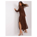 Dark brown knitted maxi dress