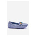 Women's suede loafers with crystals Blue Lucille