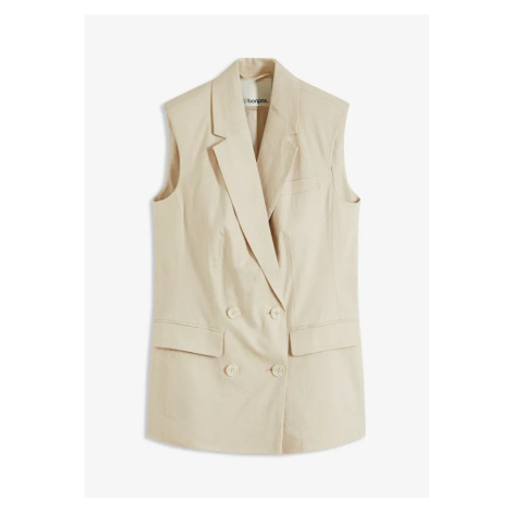 Plátený blejzer bez rukávov bonprix