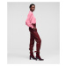 Blúzka Karl Lagerfeld Silk Blouse W/Buttoned Sleeves Ružová