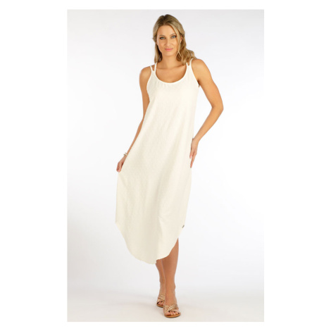 Litex Dámske šaty na ramienka 5F069 smotanová