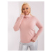 Light pink casual plus-size sweater with buttons