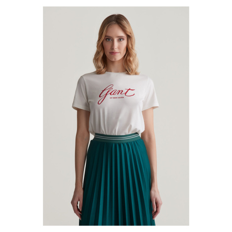 TRIČKO GANT REG SCRIPT T-SHIRT EGGSHELL