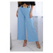 Wide-leg viscose trousers in blue