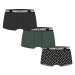 Men's Boxer Shorts 3-Pack Dark Green/Black/Branded AOP