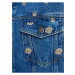 Modrá dámska kvetovaná džínsová bunda Desigual Flowers
