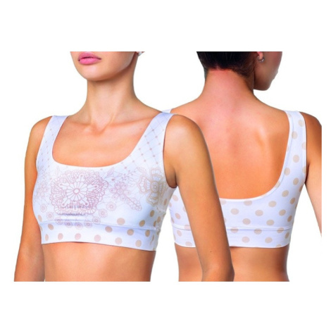 Dámský Crop Top Meméme Polka Dot Chamomile Farba: Biela