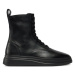 Tommy Hilfiger Členková obuv Sporty Leather Flat Boot FW0FW07799 Čierna