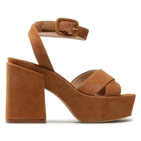 Sandále - FURLA CROSS PLATFORM SANDAL T. 110 - CAMOSCIO hnedé