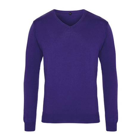 Premier Workwear Pánsky pletený sveter PR694 Purple -ca. Pantone 269