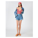 Koton Denim Shorts High Waist, Tassels Pocket Cotton.