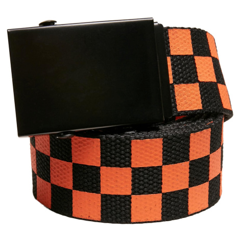 Check And Solid Canvas Belt 2-Pack Black/Orange