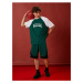Koton Basketball Printed Sports T-Shirt with a Hooded Raglan Sleeve.