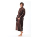 TERAMO 1223 Pánske bavlnené kimono Chocolate Brown - Vestis dlouhý župan kimono