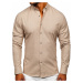 Blankytná pánska bavlnená košeľa s dlhými rukávmi Bolf 20701