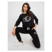 Black two-piece tracksuit with print