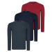 TRIPLE SET T8588 DEWBERRY ROUND NECK MEN'S SWEATSHIRT-NAVY-ANTHRACITE-BURGUNDY