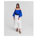 Blúzka Karl Lagerfeld Off Shoulder Embroidery Top Dazzling Blue