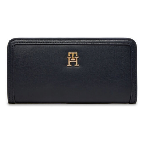 Tommy Hilfiger Veľká dámska peňaženka Th Monotype Large Slim Wallet AW0AW16210 Tmavomodrá