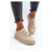 Women's leather sneakers on a beige platform Eselmarie