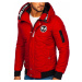 Moderní pánská zimní bunda s kapucí 5856 - červená,