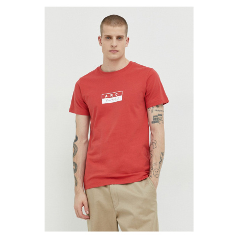 Bavlnené tričko Solid červená farba, s potlačou