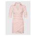 Glamorous Koktejlové šaty GS0413 Ružová Slim Fit