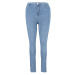 Trendyol Curve svetlomodrý rozpark, detail strapcov Flexibilné úzke džínsové džínsy