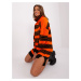 Orange and black striped knit dress