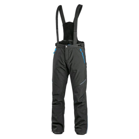 CXS TRENTON Pánske zimné softshellové nohavice čierno / modré 142000380660