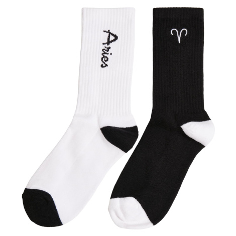 Zodiac Socks 2-pack black/white Aries mister tee