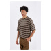 DEFACTO Comfort Fit Crew Neck Striped Short Sleeve T-Shirt