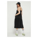 Šaty Abercrombie & Fitch čierna farba, midi, oversize