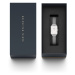 Daniel Wellington Analógové hodinky 'Quadro Pressed Sterling S White'  strieborná / biela