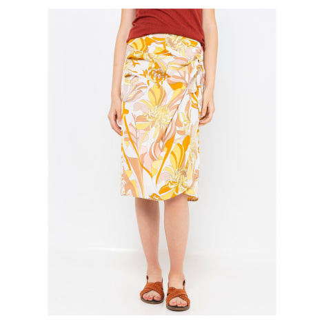 Yellow-cream patterned skirt CAMAIEU - Ladies