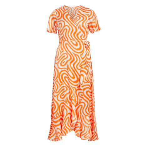 OBJECT Letné šaty 'Green Papaya'  oranžová / biela