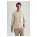 DEFACTO Standard Fit Regular Cut Striped Crew Neck Knitwear Sweater