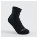 Detské športové ponožky RS500 stredne vysoké 3 páry čierno-sivé