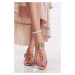 Modro-oranžové nízke sandále s ozdobnými kamienkami Melanie