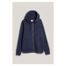 MIKINA GANT EMBOSSED FULL-ZIP HOODIE EVENING BLUE