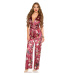 Sexy KouCla jumpsuit velvet look with floral print black