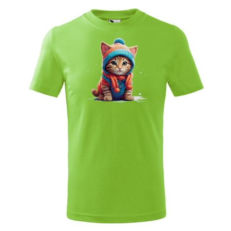 Detské tričko s potlačou mačiatka v oblečku - tričko pre milovníkov mačiek