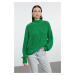 Trendyol Green Crop Soft Textured Basic Thick Knit Detailed Knitwear Sweater