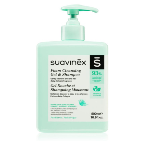 Suavinex Syndet Foaming Gel-Shampoo penový šampón pre deti od narodenia Baby Cologne