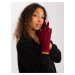 Women's knitted gloves burgundy color