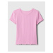 Ružové dievčenské rebrované tričko GAP